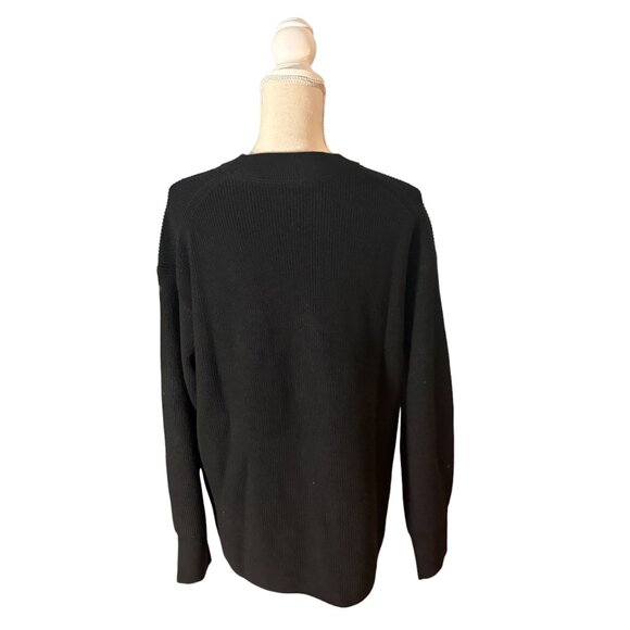 Lululemon Merino Wool Blend Ribbed Crewneck Sweater black size 10 L large cotton - Picture 11 of 12